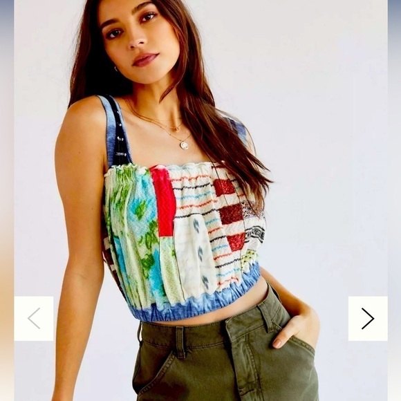 NWT Anthropologie Crafted Cropped Tank Multi Color / Medium - Picture 1 of 11